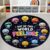 Feeling Wheel Chart Round Rug for Classroom – Round Emotional Regulation Mat, Mental Health Composition Notebook Carpet, Calming Corner Decor, Back to School Gift (Feeling Space Theme)