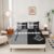 Feelyou Lacrosse Bedding Fitted Sheet Ball Sports Theme Bedding Sheets for Boys Girls Lacrosse Player Games Bed Sheet Set Grey Black Decor Bed Cover with 2 Pillowcases 3Pcs Bedding Queen