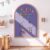 Feifeiya Dusty Blue Large Magnetic Arch Wall Decal with Wooden Frame 40″x32″ Arch Magnetic Chalkboard Self Adhesive Wall Board Sticker with 36 Magnet Letters Chalk Board Wallpaper Roll