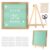 Felt Letter Board 10×10 Inch with Stand, Seafoam Green Changeable Message Board with 340 Letters Numbers & Symbols, Wooden Frame Felt Sign for Baby Announcement, Wedding, Party, Home or Office Decor