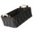 Felt Storage Basket with Wood Lid, Large Capacity Black Organizer