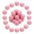 FENICAL 100pcs Pink Acrylic Mini Dice Set with Rounded Corners for Board Games and Social Settings, Versatile Small Round Dice for Parties and Classroom Teaching
