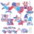 Fennoral 24 Pack 4th of July Craft Kit for Kids Make You Own Patriotic Poke in Art and Craft DIY for 250th Anniversary of USA Independence Day Classroom Activities Party Decoration