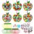 Fennoral 24 Pack Apple Crafts for Kids Make Your Own Back to School Apple Suncatchers with Emotion Stickers DIY Art and Craft Classroom Ornaments for First Day of School Activities Fall Party Decor