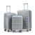 Feoffey Silver Luggage Set 3 Piece Hardside Spinner Suitcase ABS