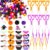 Feradny 504 Pieces Halloween Fine Motor Toys Counting Sorting Toys for Kids Sensory Bin Filler Include 400 Felt Pom Poms 12 Cups 6 Tweezers 6 Clips 40 Plastic Pumpkin Witch Hat Ghost 40 Bat