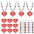 Ferreve 24 Sets Easter Boho Religious Beaded Necklace Crafts Kit DIY Jesus Loves Me Heart Bead Craft Bible Christian Necklace Making Kit Bulk for Easter Sunday School Vbs Gifts