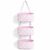 Ferrochef 3 Tier over the Door Hanging Basket Pink Bow Storage Basket Cotton Wall Mounted Storage Organizer Bag for Baby Nursery Bathroom Closet
