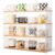 Ferrochef 4 Tier Coffee Mug Holder Wooden Mugs Display Shelf Cup Station Rack Organizer Grid Style Storage for Kitchen Countertop Buffet Cabinet Bar Home Organization