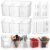 Ferrochef 7 Pack Cabinet Door Organizer Adhesive Wall Mount Storage Bins Makeup Containers Stackable Organizer Basket for Kitchen Cabinets, Bathroom, Pantry, Office, Refrigerator (Frosted Clear)
