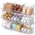 Ferrochef 9 Pcs Clear Plastic Storage Bins Stackable Pantry Storage Organizer Kitchen Cabinet Organizers Ideal Containers for Tea Sugar Bag Coffee Pod Office Fridge Caddy
