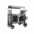 FewNvWa Children Wagon with Two Seats Pram Carriage Mesh Ventilation and Long Canopy Foldable Metal Frame Organized Storage and Front Flap Suitable for Daily outings Park Walks Travel, Gray
