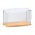 FewNvWa Display Case Acrylic Countertop Storage Wooden Base Box Organizer for Figures Suitable for Gift Giving Home Use Trade Show Ret, 26x12x14.5cm