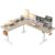 FEZIBO 75″ x 63″L Shaped Standing Desk Adjustable Height, Electric Stand up Corner Computer Desk, Sit Stand Home Office Desk with Splice Board, Light Walnut
