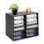 FFIHAKL 12 Compartments Literature Organizer, Classroom Mailbox, Black