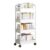 FGDTREE Snacks and Beverages Rack Easy to Assemble Rolling Cart 4 Tiers Trolley Storage for Picnics Movable Kitchen Organiser Shelf