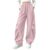 Fhstroonace Girls Barrel Sweatpants Elastic Waist Pants with Pockets Pink