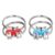 Fidget Chain Toy Stainless Steel Anxiety Relief Flippy Chain Pressure Relieving Chain for Adult with Autism ADHD Stress Relief Keychain Decompression Toy Red Blue