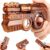 Fidget Spinner Slider Toy for Kid Adult, Push Clicker Fidget Ring Chain Spinner Sensory Textured Toy for Stress Relief Relax, Cool Gadget Birthday Gift Party Favor for Boy Girl Man (Brown)