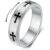 Fidget Toys Adults Spinner Women, Cross Anxiety Relief Stainless Steel Dual Layers Thumb Jewelry Spinning Band Silver Gold Plated Size 6 7 8 9 10 (A-Silver-Cross, Size 10)
