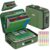 Fieetra Fireproof Document Box with Lock, Hard Case Safe Box Water Resistant Document Organizer for Important Documents, Passports, Certificates & Cash, Portable File Storage for Home Office, Green