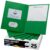 FILE-EZ Two-Pocket Folders, Green, 25-Pack, Textured Paper, Letter Size (EZ-32560)