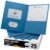 FILE-EZ Two-Pocket Folders, Light Blue, 25-Pack, Textured Paper, Letter Size (EZ-32520)