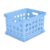 File Crate Plastic Storage Bin with Through Handles, Blue