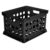File Storage Crate with Handles, Stackable Hanging File Organizer for Letter/Legal Folders, Durable BPA-Free & Phthalate-Free Plastic Bin for Home Office & Dorm, Black