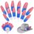 FillTouch 10 Pcs American Flag Painted Feathers Patriotic Red White Blue Feather with Stripes Star Bulk for 4th of July Crafts, Independence Day Wreath and Party Table Decor