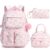 Fimibuke 3PCS Corduroy Backpack for School Girls with Lunch Box Pencil Case