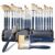 finenolo 25pcs Paint Brush Set, Professional Paint Brushes with 9 Brush Shapes, Synthetic Nylon Brushes for Acrylic, Oil, Watercolor & Gouache, Includes Palette Knife and Waterproof Canvas Roll