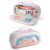 FINPAC Large Pencil Case Transparent Pocket – Corduroy Back | 40+ Pens Organizer | Zip Pocket | Wrist Strap (Pink and Blue)