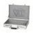 Fiocias Aluminum Storage Case Lock Box Organizer Briefcase Holder with A4 Document Storage and Jewelry Protection suitable for home use office organization travel, Bright Silver, S P-lock