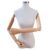 Fiocias Mannequin Torso Female Dress Form Display Bust with Flexible Wooden Arms Fiberglass Core Textured Cloth Pin Ready Tabletop Model Suitable for Retail Merchandising Photo Shoots