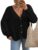 FireSwan Women’s Oversized Cardigan Sweater Long Lantern Sleeve Knit Outfits Lightweight Trendy Spring Tops 2026 Black