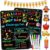 First and Last Day of School Board Sign with 6 Liquid Chalk Markers, Pencil Banner & 5 Pcs School Balloons – 14″x11″ Double-Sided – Back to School Supplies for Kindergarten Preschool ﻿