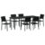 Fisinber 7-Piece Outdoor Garden Dining Set with Table and 6 Chairs Black
