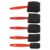 Five Piece Foam Brush Set with Plastic Handles for Oil Stain, Polyurethane, and Craft Painting, Includes Various Sizes for Broad and Detail Coverage
