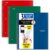 Five Star Spiral Notebook + Study App, 3 Pack, 3 Subject, College Ruled Paper, Fights Ink Bleed, Water Resistant Cover, 8-1/2″ x 11″, 150 Sheets, Green, Red, Blue (820193)