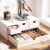 Fiwochic 1 Pcs Wooden Pod Holder Drawers Double Layer Coffee Storage Box Pod Tea Organizer Detachable Wood 3 Drawers Design for Machine Stand Home Kitchen Countertop Large Capacity(Double,White)