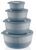 Fizu Home Dora 8-Piece Airtight Mixing Bowl Set with Lids (Gray)