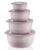 Fizu Home Dora 8-Piece Airtight Mixing Bowl Set with Lids (Pink)