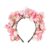 Fjewroney Flower Headband for Women, Floral Crown Hairpiece for Wedding, Party, Festival, Photoshoot – Artificial Floral Headband Hair Hoop for Women (Pink White Flower)