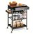 FJIESGKQ Kitchen Island Cart with Drawer, Rolling Service with Wooden Tabletop, 3-Tier Storage Wheels