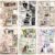 Fjlitx 6 Set Vintage Stamp Style Stickers Floral Note Time Collection Paper Labels Postage Stamp Scrapbook Stickers for DIY Journal