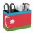 Flag of Azerbaijan Desk Organizer PU Leather Caddy Holder