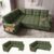 Flamaker 108″ Modular Sectional Sofa with Pull Out Bed, Sectional Couch