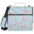 Flamingos Light Blue Zipper Binder Bag 3 Ring File Folder Portfolio Organizer Zippered Binder Bags with Strap Fits Laptop 500 Sheets for School College Office Supplies