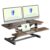 FLEXISPOT 36″ Electric Standing Desk Converter, Motorized Sit to Stand Desk Riser, Height Adjustable Desktop Dual Monitor Workstation with Large Keyboard Tray, Rustic Color